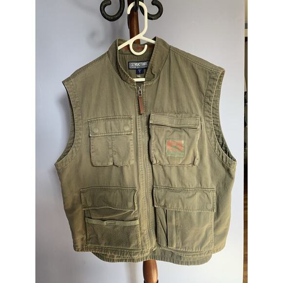 Vintage Structure USA Utility Supply M99 07.04.2000 Green Military Vest Men's XL - Picture 1 of 7